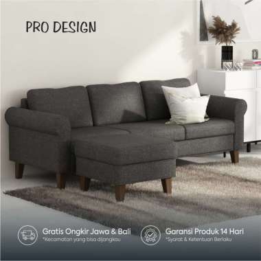 Pro Design Nala Sofa 3 Dudukan Fabric + Ottoman Black KG