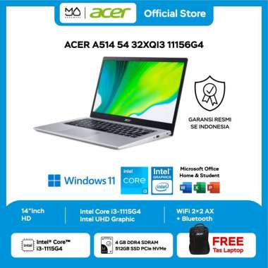 Laptop Acer A514-54-32XQ/I3-11156G4/SILVER/TANPA TAS