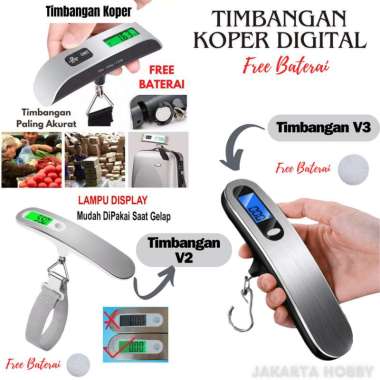 Electronic Luggage Scale Timbangan Koper Gantung Digital Silver