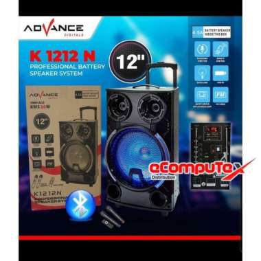 SPEAKER KARAOKE ADVANCE 12" K-1212N SPEAKER BLUETOOTH KARAOKE 12 INCH K1212 N GARANSI RESMI