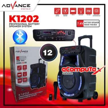 SPEAKER KARAOKE ADVANCE 12" K-1202 SPEAKER BLUETOOTH KARAOKE 12 INCH K1202 GARANSI RESMI