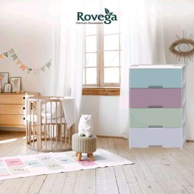 Rovega Lemari Plastik / Kabinet Jasmine 4 Susun Food Grade CJS-417