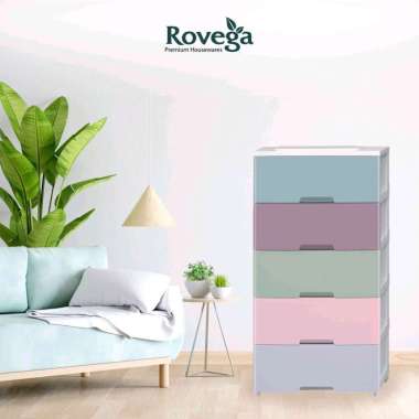 Rovega Lemari Laci Plastik / Kabinet Jasmine 5 Susun Food Grade CJS-517