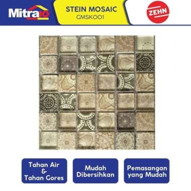 Zehn Keramik Dinding Stein Mosaic GMSK001 30x30x0.8 Cm Biru