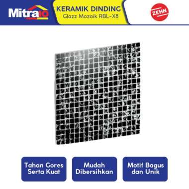 Zehn Keramik Dinding Dapur Glass Mozaik RBL-X8 30x30 Cm Hitam