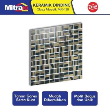 Zehn Keramik Dinding Dapur Glass Mozaik MR-138 30x30 Cm Hitam