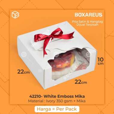 Box Packaging Mika Cake Box Kotak Kemasan Dus Kue | 42210 White White Mika