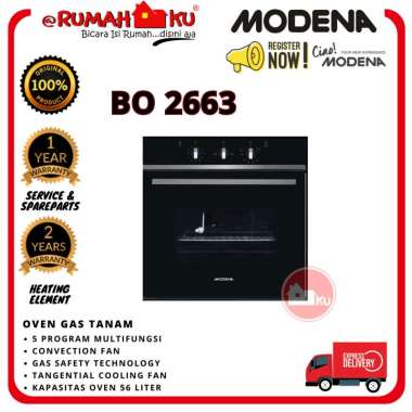 MODENA BO 2663 OVEN GAS TANAM BLACK