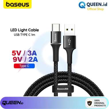 Baseus TYPE C LED Glowing / Kabel Data Charger TYPE C Baseus LED 1M 3A multicolor