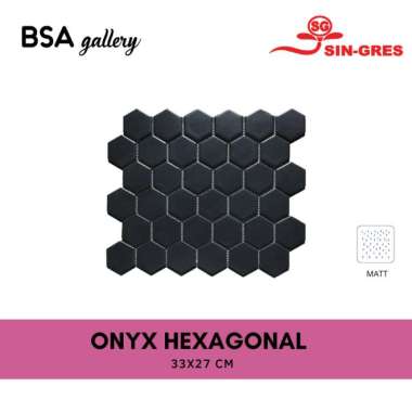 MOSAIC KERAMIK HEXAGONAL HITAM / MOZAIK DINDING LANTAI DAPUR BLACK