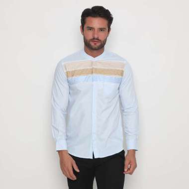 Platini Kemeja Pria Koko Shanghai Lengan Panjang Biru 961201 XXL