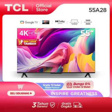 TCL 55A28 - 55 inch Google TV - 4K UHD - HDR 10 + Micro Dimming - Dolby Audio - Google Assistant - Netflix/Youtube