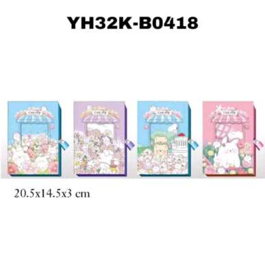Buku Diary BESAR 32K Karakter Kartun Note Book Dengan Kunci Gembok BUNNY RABBIT