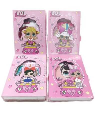 Buku Diary BESAR 32K Karakter Kartun Note Book Dengan Kunci Gembok LOL