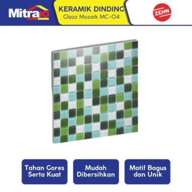 Zehn Keramik Dinding Dapur Glass Mozaik MC-04 30x30 Cm Hijau Multicolor -