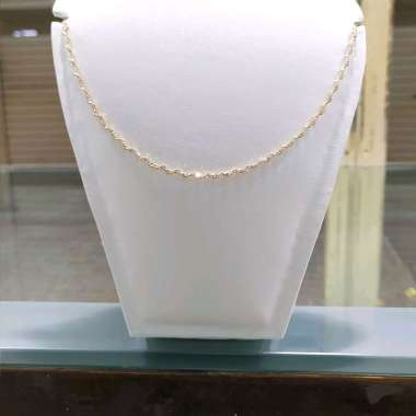 Kalung Disco Ball Lilit Emas Putih 750