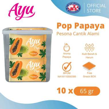 Ayu Pop 65gr Sabun Mandi Batang Beauty Pepaya 10pcs FREE SNACKBOX