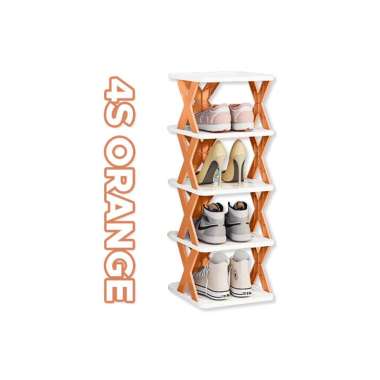 Goto Xilon Shoe Rack Rak Sepatu Sandal Susun Tingkat Plastik Aesthetic 4S ORANGE