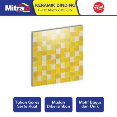 Zehn Keramik Dinding Dapur Glass Mozaik MC-09 30x30 Cm Kuning Multicolor -