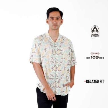 Aerostreet Kemeja Rayon Printing Denise Hawai Motif Terang Pria Wanita QCBAA S