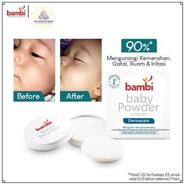 Bambi Baby Compact Powder Full Case / Bambi Bedak Bayi Padat / Bedak Padat | Bedak Padat Bayi Kulit 