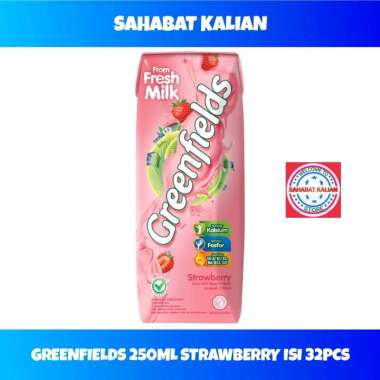Promo Harga Greenfields UHT Strawberry 250 ml - Blibli