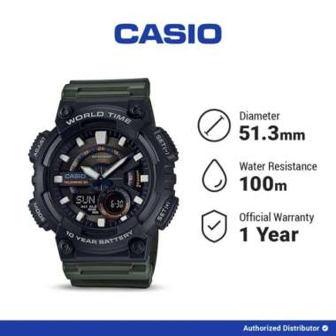 Casio AEQ-110W-3AVDF-R Jam Tangan Pria Analog Digital