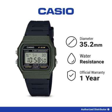 Casio F-91WM-3ADF Jam Tangan Digital Pria Hitam Resin Strap