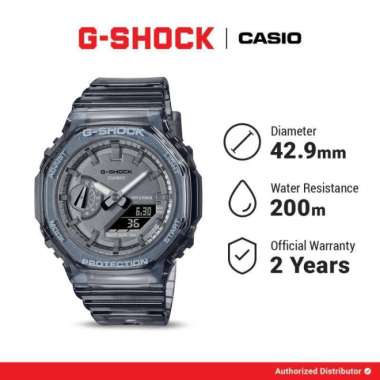 Jam Tangan Casio G-Shock GMA-S2100SK-1ADR - Quartz Analog-Digital Oktagonal 46.2mm Hitam Transparan