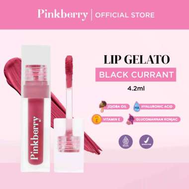 PINKBERRY Lip Gelato 4.2ml Black Currant - Long Lasting Moisturizing Lipstick Velvet Matte Cream