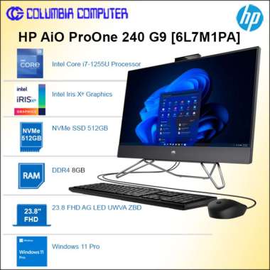 HP AiO 240 G9 [6L7M1PA] i7-1255U 8GB 512GB 23.8FHD Win11 Pro black