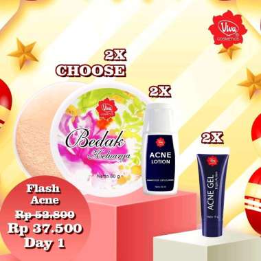 Paket 2 Viva Bedak Keluarga, 2 Viva Acne Gel, 2 Viva Acne Lotion