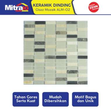 Zehn Keramik Dinding Dapur Glass Mozaik ALM-02 30x30 Cm Clear Multicolor -