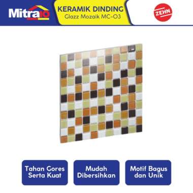 Zehn Keramik Dinding Dapur Glass Mozaik MC-03 30x30 Cm Coklat-Moka Multicolor -