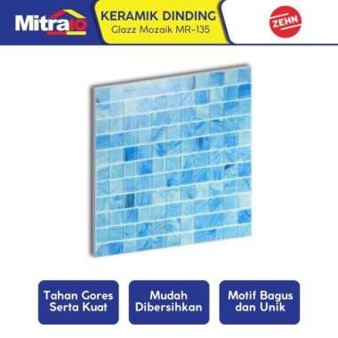Zehn Keramik Dinding Dapur Glass Mozaik MR-135 30x30 Cm Biru Biru -