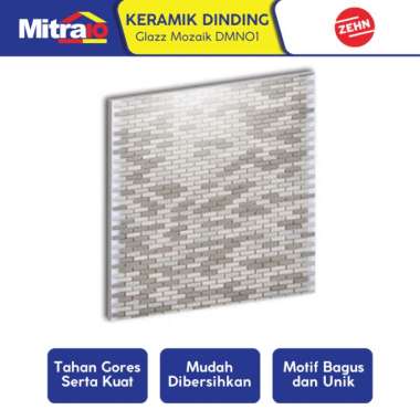 Zehn Keramik Dinding Dapur Glass Mozaik DMN01 30x30 Cm Putih-Coklat Multicolor -