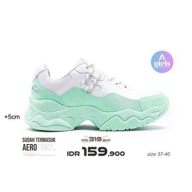 Aerostreet 37-40 Aurora Mint Mint Putih - Sepatu Sneakers Casual Sport Pria Wanita Aero Street 37