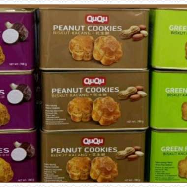 Ququ Peanut Cookies 700gr Kaleng Yam Cookies
