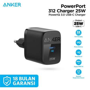 Wall Charger Anker 312 25W - A2642 Hitam
