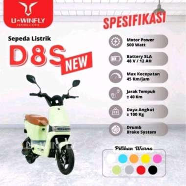 SEPEDA LISTRIK UWINFLY D8S GARANSI TERBARU