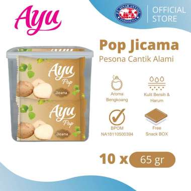 Ayu Pop 65gr JICAMA Sabun Mandi Batang Beauty 10pcs FREE SNACKBOX - Bengkoang Coklat