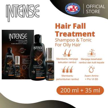 INTENSE TWINPACK FOR OILY HAIR ORANGE Shampoo 200ml & Hair Tonic 35ml - Perawatan Rambut Anti Rontok