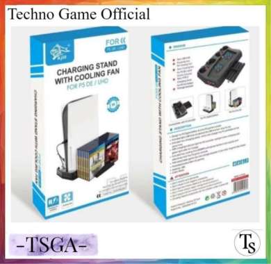 KJH Charging Stand with Cooling Fan PS 5 Vertical Cooling Fan PS5