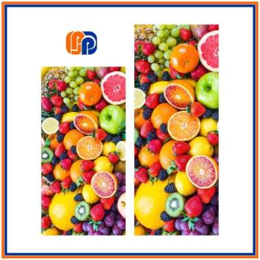 [01-08] STIKER KULKAS 1 PINTU DAN 2 PINTU MOTIF BUAH-BUAHAN Buah 01 1 Pintu