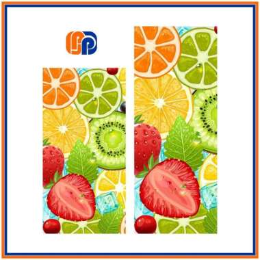 [09-16] STIKER KULKAS 1 PINTU DAN 2 PINTU MOTIF BUAH-BUAHAN Buah 10 1 Pintu