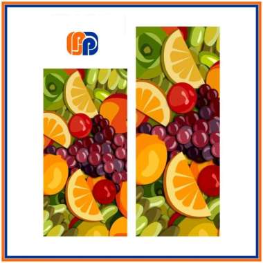 [09-16] STIKER KULKAS 1 PINTU DAN 2 PINTU MOTIF BUAH-BUAHAN Buah 12 1 Pintu