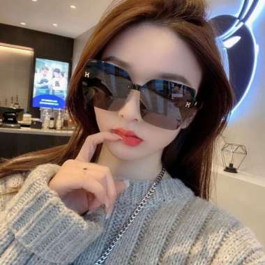 FG Kacamata Hitam Tanpa Bingkai Bentuk Kotak Persegi Desain Mewah Untuk Pria Wanita Sunglass Import 