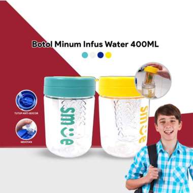 OEM SK-C828 Botol Minum Infus Water Transparan Minimalis 400ML Anti Tumpah dengan Sedotan BPA FREE /