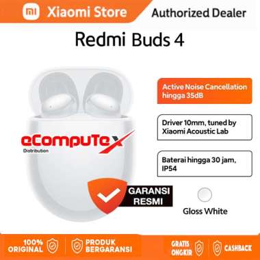 HEADSET EARPHONE BLUETOOTH TWS XIAOMI REDMI BUDS 4 GARANSI RESMI Putih