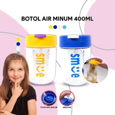 OEM ONE-C828 Botol Minum Infus Water Transparan Minimalis 400ML Anti Tumpah dengan Sedotan BPA FREE 